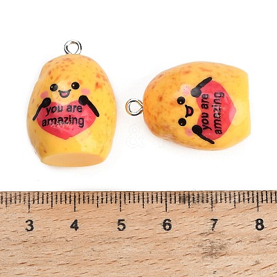Opaque Resin with Alloy Pendants RE-CBA08CD-07C-1