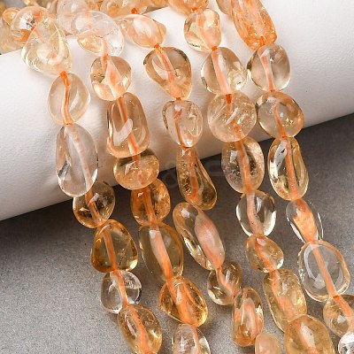 Natural Citrine Beads Strands G-F575-12-1