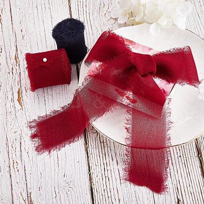 2 Rolls 2 Colors Polyester Ribbon OCOR-SZ0001-09-1