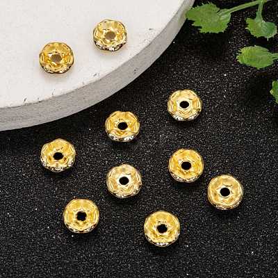Brass Grade A Crystal Rhinestone Spacer Beads RB-A006-8MM-G-1