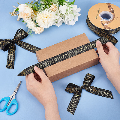 Single Face Hot Stamping Polyester Satin Ribbon SRIB-WH0001-02B-1