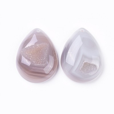 Natural Druzy Agate Pendants G-F652-03-1