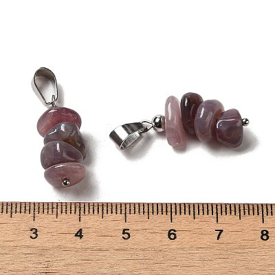 Natural Purple Aventurine Chip Pendants G-H307-07P-09-1