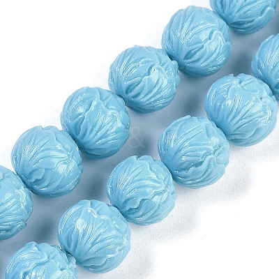 Synthetic Coral Dyed Carved Beads Strands CORA-K009-01-1