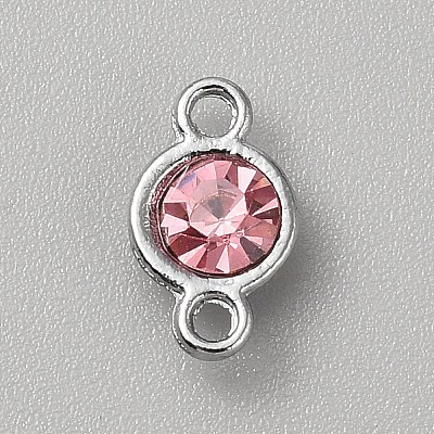 Faceted Glass Flat Round Connector Charms FIND-WH20042-56E-1
