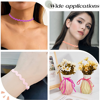 4 Cards 2 Styles Polyester Wavy Fringe Trim Ribbon DIY-GF0009-48E-1