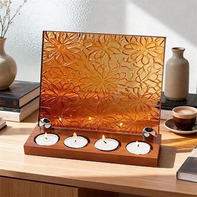 Wood Candle Holder AJEW-WH0455-384-1