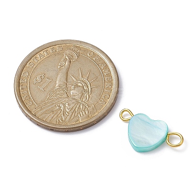 Natural Freshwater Shell Dyed Connector Charms PALLOY-JF02244-01-1
