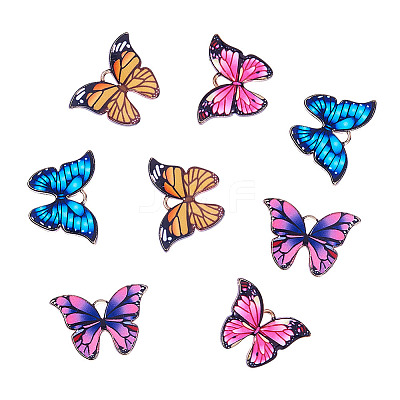 Light Gold Plated Alloy Enamel Pendants PALLOY-CJ0007-02-1