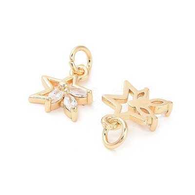 Brass Micro Pave Cubic Zirconia Pendants KK-B133-05G-05-1