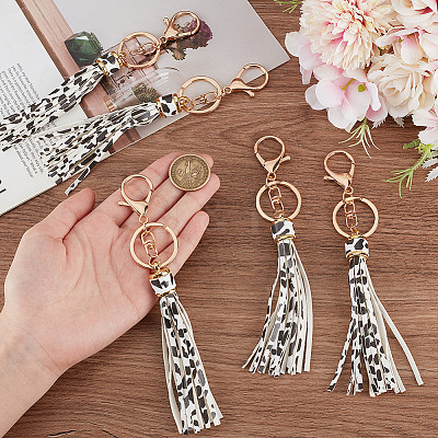 Imitation Leather Tassel Keychains KEYC-WH20005-004-1