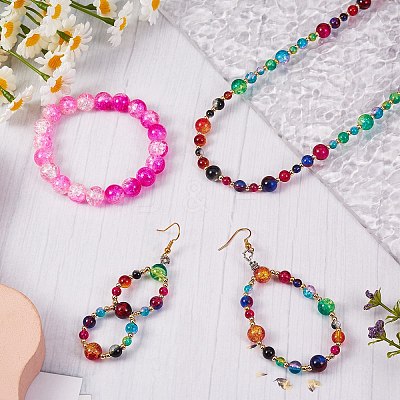 1500Pcs 24 Style Baking & Spray Painted Crackle Glass Beads CCG-SZ0001-13B-1