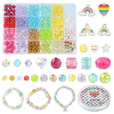 DIY Rainbow Color Pride Bracelet Making Kit OACR-FS0004-20-1