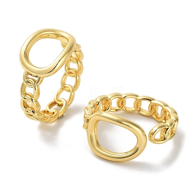 Brass Open Cuff Ring RJEW-E292-09G-1