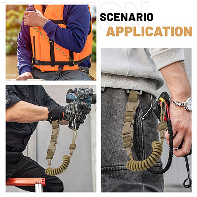 Nylon Outdoor Tactical Spring Lanyard AJEW-WH0752-319A-1