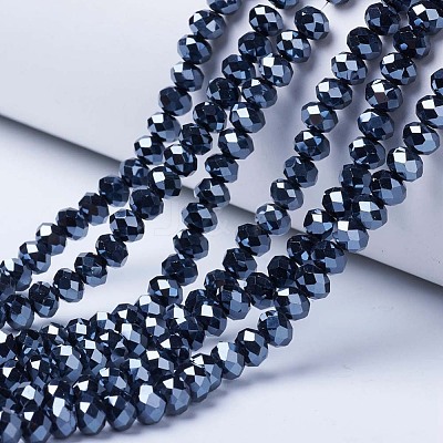 Electroplate Glass Beads Strands EGLA-A034-P6mm-A18-1