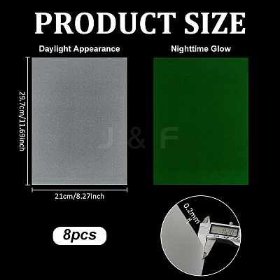 Luminous Glow in the Dark Rectangle Plastic Heat Shrink Sheets Film DIY-WH0591-254A-1