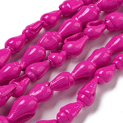 Spray Painted Natural Spiral Shell Beads Strands X1-BSHE-G039-08C-1