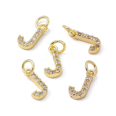 Real 18K Gold Plated Brass Micro Pave Clear Cubic Zirconia Charms KK-E068-VB452-J-1