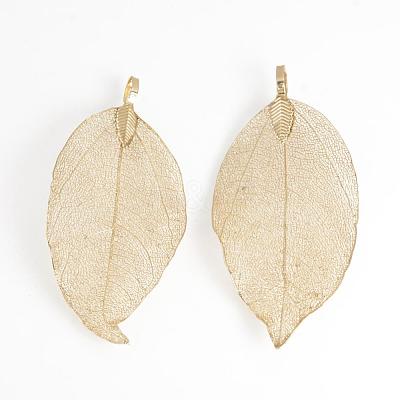 Electroplated Natural Leaf Big Pendants IFIN-Q119-03D-1