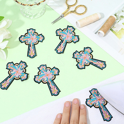 10Pcs Computerized Embroidery Cloth Self Adhesive Patches DIY-GF0011-73A-1