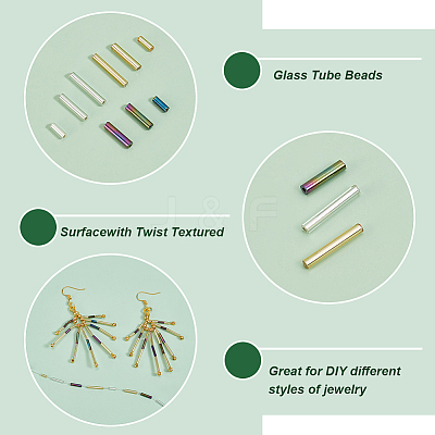 2061Pcs 9 Styles Glass Bugle Beads SEED-PH0002-06-1
