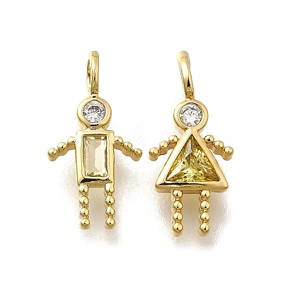 Brass Micro Pave Cubic Zirconia Pendants KK-D339-02G-11-1
