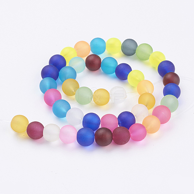 Frosted Glass Beads Strands FGLA-MSMC001-06-1