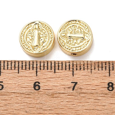 Flat Round Brass Beads KK-K408-64G-02-1