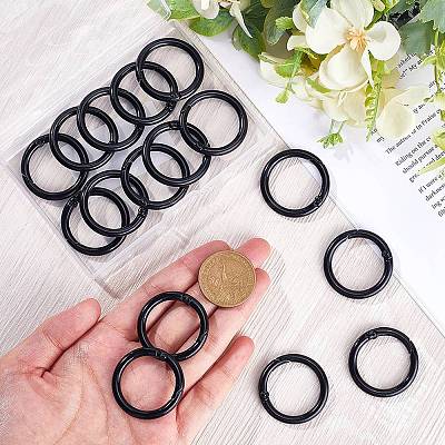 18Pcs Zinc Alloy Spring Gate Rings FIND-SP0001-39-1