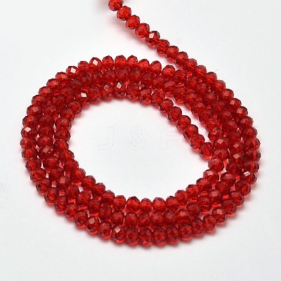 Faceted Rondelle Transparent Glass Beads Strands EGLA-J134-3x2mm-B02-1