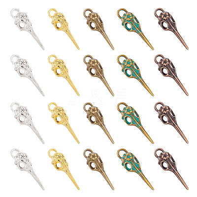 70Pcs 5 Colors Tibetan Style Alloy Pendants FIND-PH0009-19-1