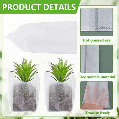 100Pcs Rectangle No-woven Fabric Planting Bag AJEW-WH0709-382B-1