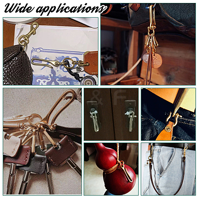 2Pcs Brass Heavy Duty Keychains with 4Pcs Snap Clasps FIND-PH0020-96-1