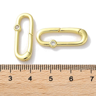 Rack Plated Brass Micro Pave Cubic Zirconia Clasps KK-Z039-07B-1
