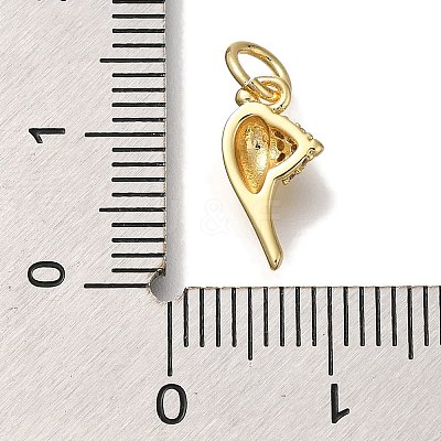 Rack Plating Brass Micro Pave Cubic Zirconia Charms KK-I720-64G-1