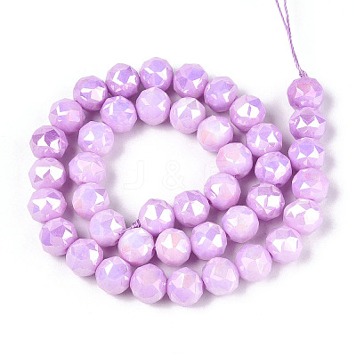 Anti-Tarnish Electroplate Glass Beads Strands X-GLAA-N010-10mm-07-1