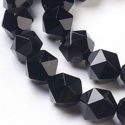 Natural Black Onyx Beads Strands G-K282-01C-1