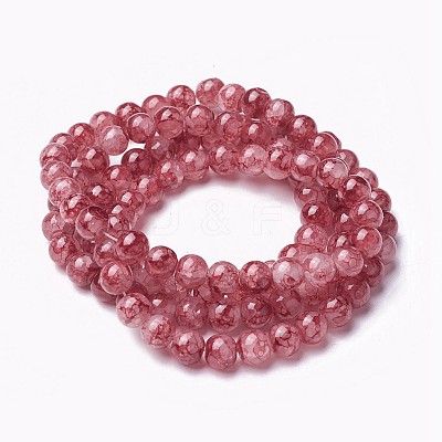 Spray Painted Glass Beads Strands X-GLAA-A038-C-62-1