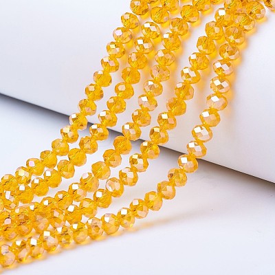 Electroplate Glass Beads Strands EGLA-A044-T3mm-B-M-1