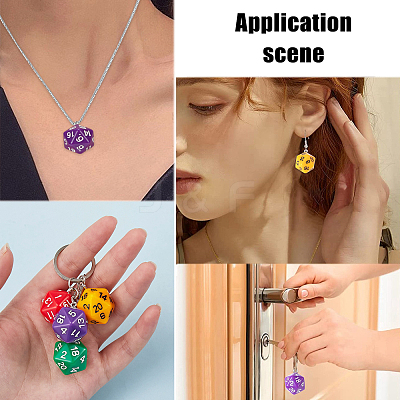 6Pcs 6 Colors Opaque Acrylic Pendants MACR-FP0001-25-1