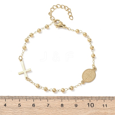 Religion 304 Stainless Steel Link Bracelets BJEW-F524-05A-G-1