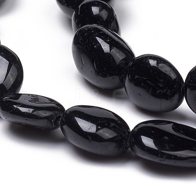 Natural Black Tourmaline Beads Strands G-L493-51-1