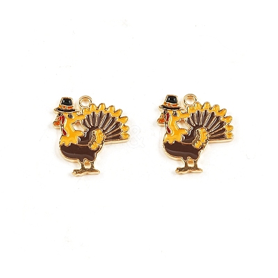 Thanksgiving Day Alloy Enamel Pendants PALLOY-WH0107-02H-KCG-1