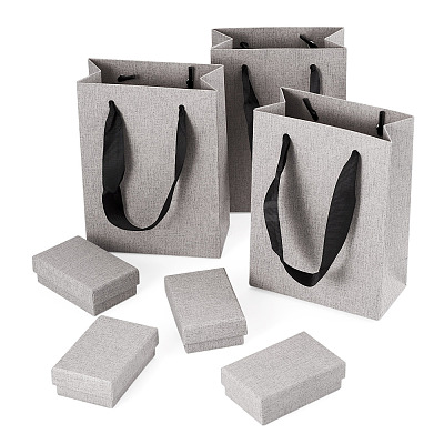 4Pcs Rectangle Paper Jewelry Display Cases CON-TA0001-39B-02-1