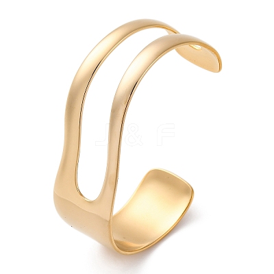 304 Stainless Steel Cuff Bangles for Women BJEW-B123-01G-1