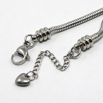 Tarnish Resistant 304 Stainless Steel European Round Snake Chains Bracelets LS-STAS-J015-08-1