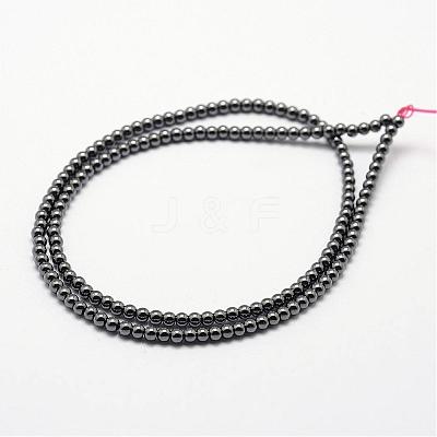 Grade AB Non-magnetic Synthetic Hematite Beads Strands G-P209-02-3mm-1