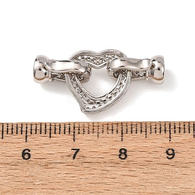 Brass Micro Pave Clear Cubic Zirconia Fold Over Clasps KK-D259-02B-P-1
