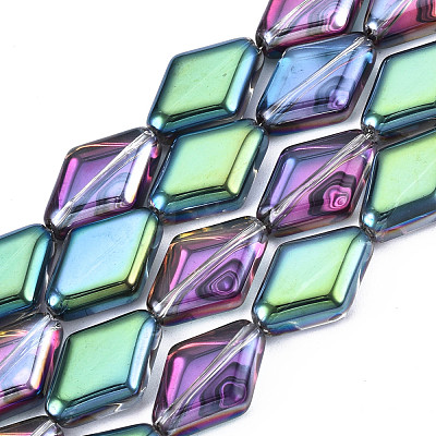Electroplate Glass Beads Strands EGLA-N008-009-1